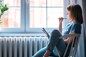 woman writing